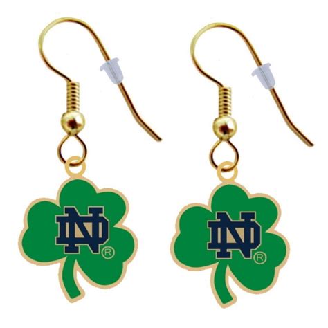 Notre Dame Fighting Irish Clover Earrings Etsy