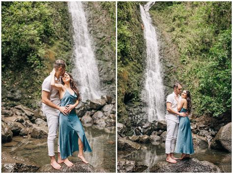 Hawaii Waterfall Engagement Davina Johnathan Ee Photography