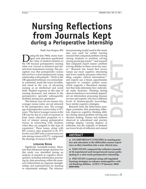 Reflective Journaling In Nursing Doctorvisit