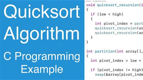 Quicksort Algorithm Implementation C Programming Example Youtube