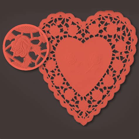 Red 6 Paper Heart Doilies 1000case