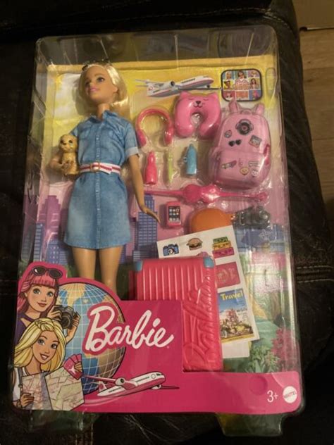 Barbie Fwv25 Doll And Travel Set With Puppy Luggage Multicolour For