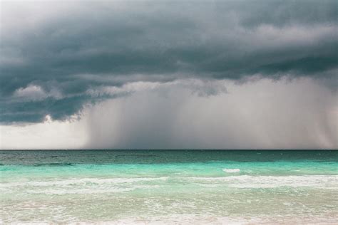 Rain Storm Over The Ocean And Beach By Sasha Weleber
