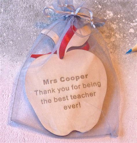 Thank You Teacher Wooden Apple By Sweet Pea Design