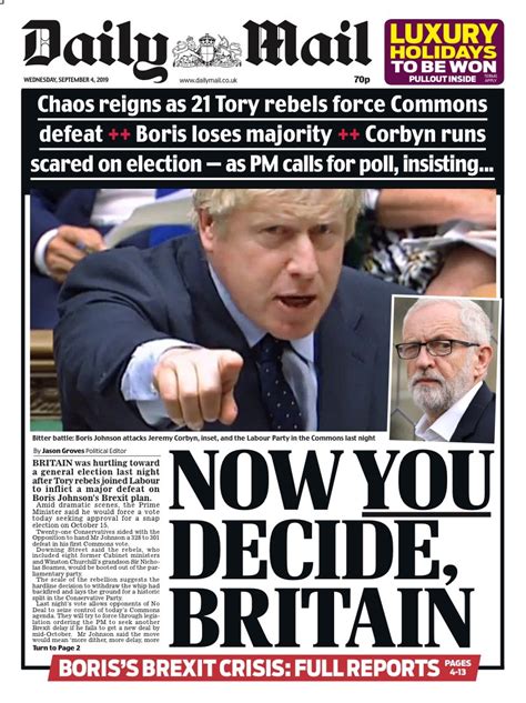 Johnson Loses Control How The Papers Covered The Historic Commons Defeat Politics The