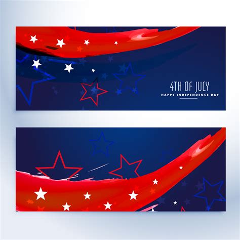 4th Of July Banners Collection Download Free Vector Art Stock