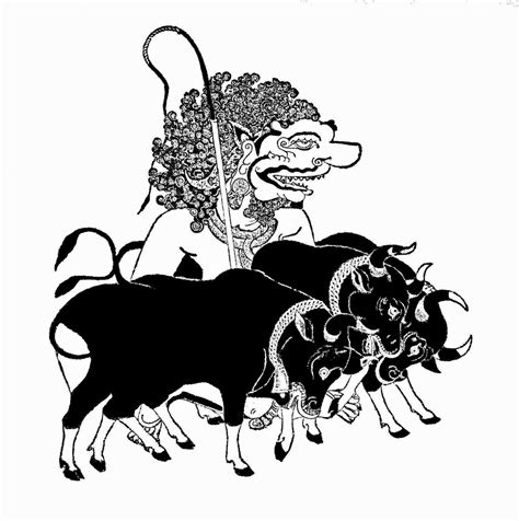 Foto yang dirubah menjadi hitam putih di sini saya bagi menjadi dua bagian. Gambar Wayang: Tokoh Hewan dalam Pewayangan