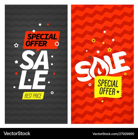 Vertical Banners Sale Special Offer Royalty Free Vector