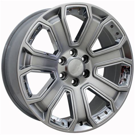 22 Fits Chevrolet Silverado Style Replica Wheel Hyper Silver With