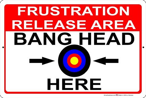 Frustration Release Area Bang Head Here 8 X 12 Aluminum Metal Sign Ebay