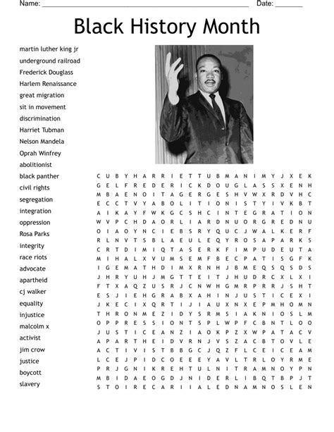 Black History Month Word Search Wordmint