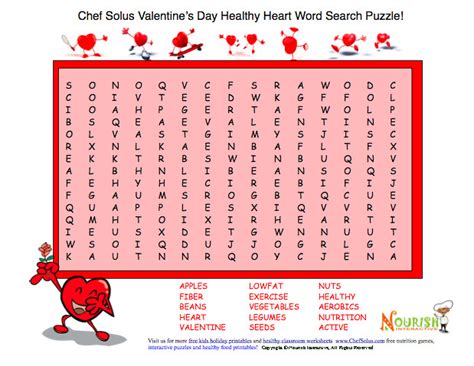 Print Valentine Healthy Word Search Puzzle A Photo On Flickriver