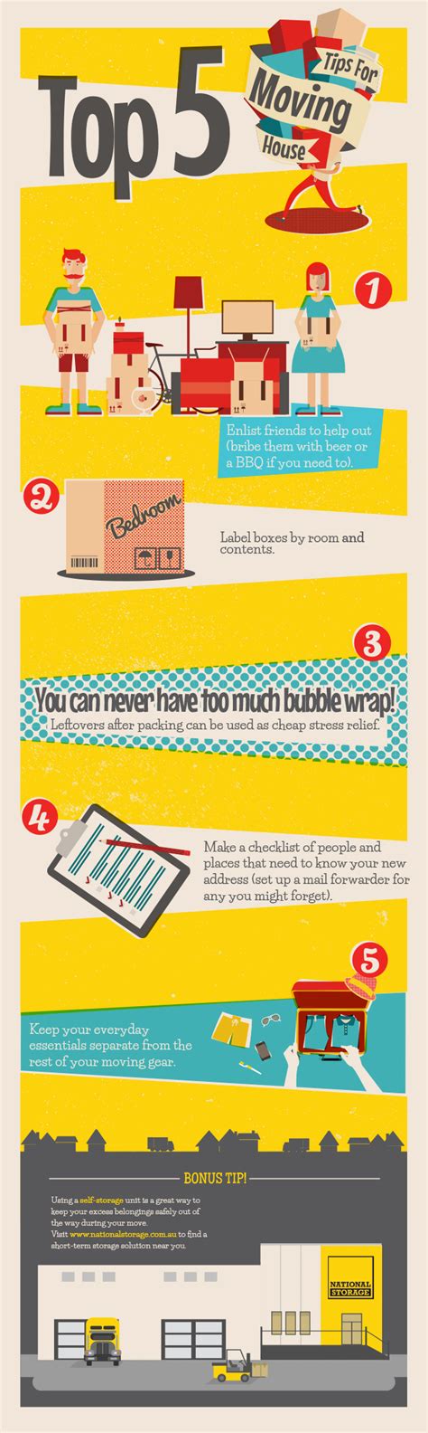 Infographic Top 5 Tips For Moving House National Storage