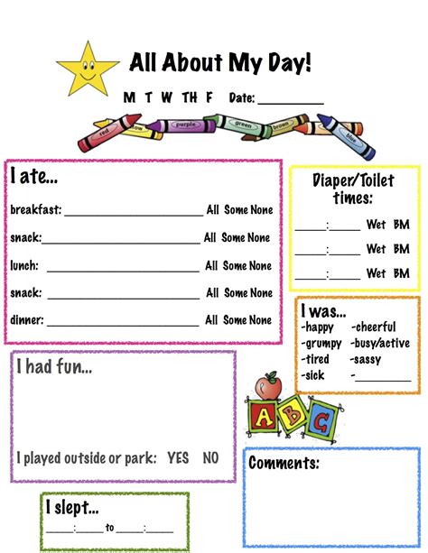 Printable Daycare Forms Simply Click And Print To Immediately Use The