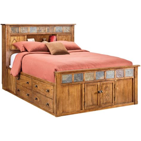 Sunny Designs Sante Fe Rustic Oak Queen Captains Bed Captains Bed