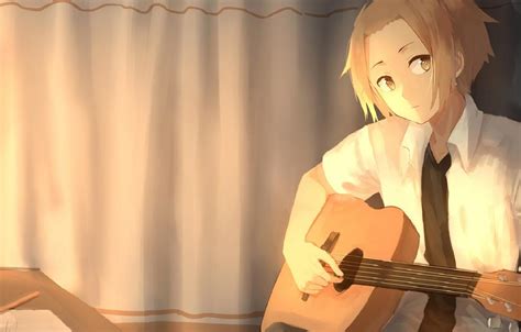 Wallpaper Guitar Anime Anime Girl Playing Guitar Hd Wallpaper
