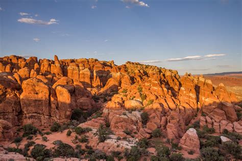 Scenery Of Red Rocks At Arches National Park Near Moab Utah Usa R