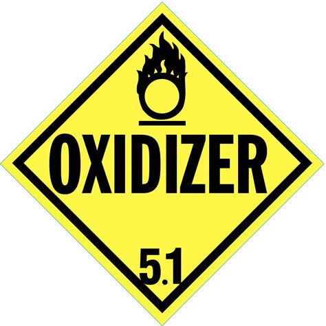 Oxidizer In Label Wd Dot Container Placard Wjy Dotp
