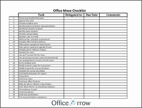 A microsoft excel template for a structured checklist with the option to check and uncheck by creating a checklist in excel is a piece of cake and for a basic version you do not need one single for the unable to complete requirement, you can use another cf rule: Office Move Checklist Excel Elegant 10 Internal Fice Move ...