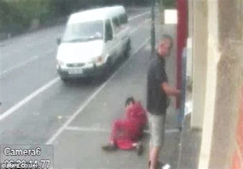The Shocking Moment A Man Using A Cash Machine Was Bludgeoned To The Ground In Broad Daylight By