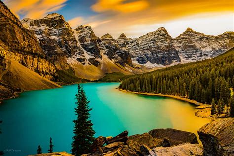 Solve Moraine Lake At Sunset Jigsaw Puzzle Online With 70 Pieces