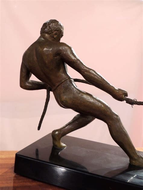 Art Deco Bronze Statue of Man Pulling Boat | Statues | Art Deco Collection
