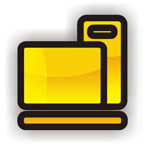 Vector For Free Use Yellow Computer Icon