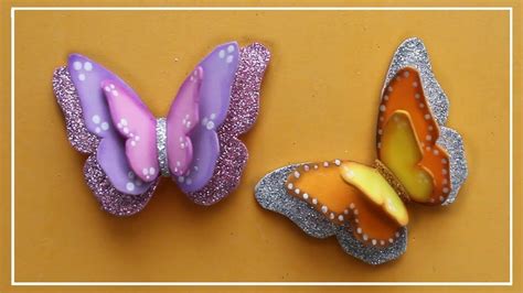 Como Hacer Mariposas Tridimensionales En Goma Eva Foamy How To Make