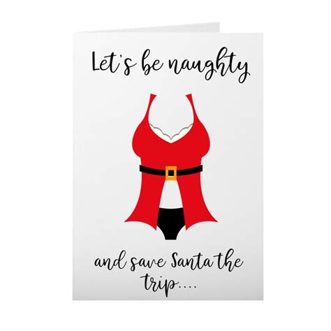 Adult Christmas Card Lets Be Naughty Holiday Card For Etsy
