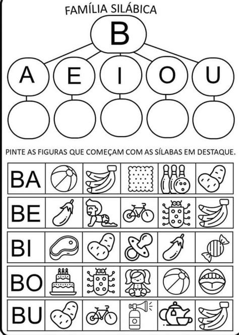 Atividade Com A Letra B Do Alfabeto Para Educação Infantil