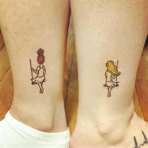 Small Sister Symbol Tattoo Near Ankle Sister Symbol Tattoos Cute