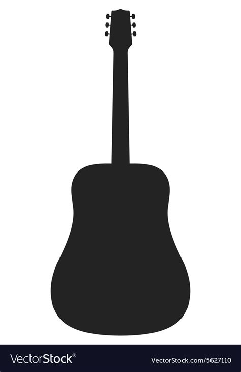 Silhouette Of Acoustic Guitar Royalty Free Vector Image