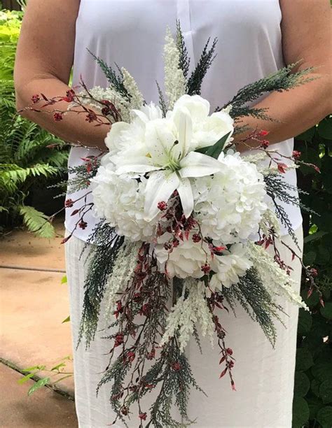 Get a cup of coffee and let's check them out. Sparkling Hydrangeas & Winter Berry Cascading Bridal ...