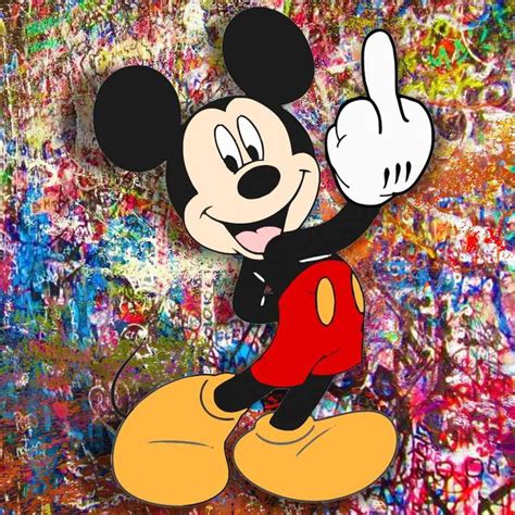 Mickey Mouse Finger Pop Art Graffiti 1 Painting Disney Pop Art