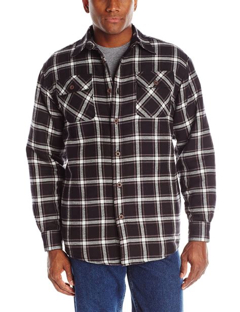 Wrangler Authentics Mens Long Sleeve Sherpa Lined Flannel Shirt Jacket