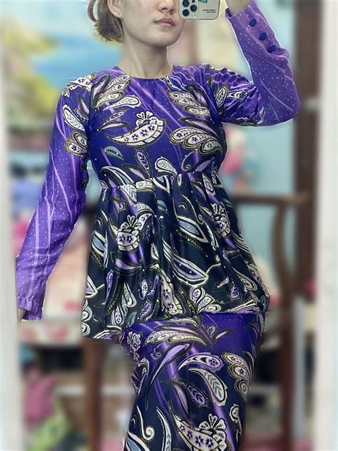 Baju Kurung Peplum Kembang Baju Kurung Batik Baju Kurung Purple Ungu Peplum Baju Hari Raya