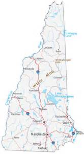 New Hampshire Map â€ Roads And Cities Large Map Vivid