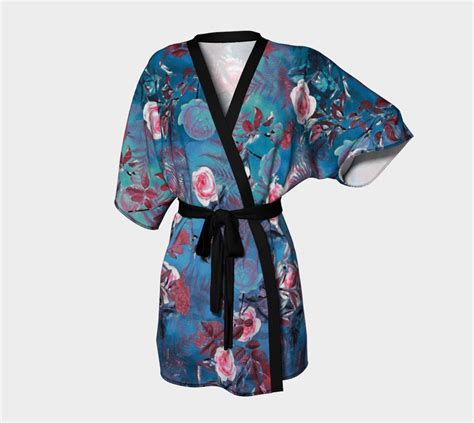 kimono robe blue flowers Kimono Robe | Kimono robe, Printed kimono robe, Flower kimono