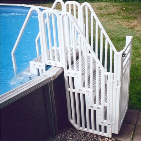 Exterior Excellent Above Ground Pool Ladders With Locking Gate From