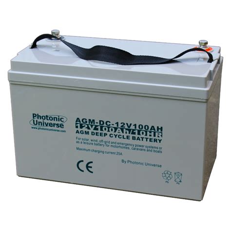 100ah 12v Deep Cycle Agm Battery For Leisure Solar Wind And Off Grid