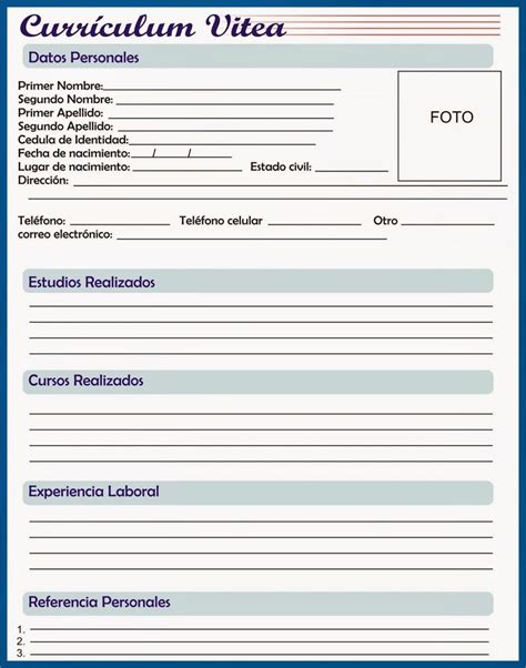 Modelo De Curriculum Vitae Gratis Para Imprimir Modelo De Curriculum