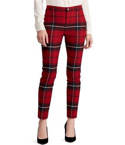 Lauren Ralph Lauren Plaid Wool Blend Pants Red Multi 14 In 2020