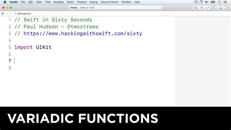 Variadic Functions Swift In Sixty Seconds Youtube