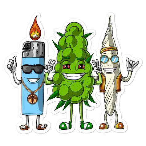 Weed Buds Hippie Stoner Cannabis Sticker Psychonautica