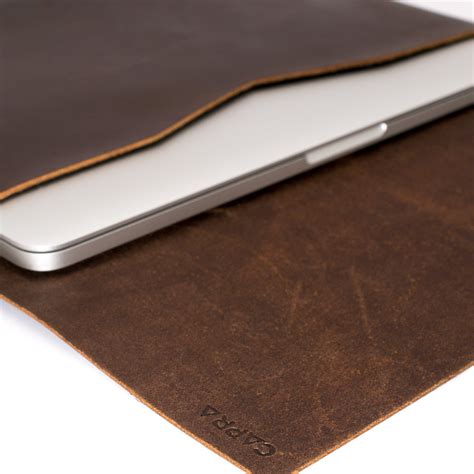 Handmade Minial Dell Xps Case Sleeve · Brown By Capra Leather