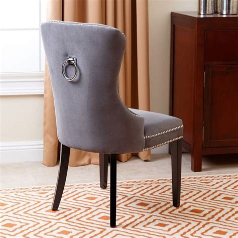 Abbyson Wilton Tufted Velvet Dining Chair in Gray - BR-DC-2581227-GRY