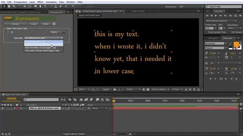 After Effects Tutorial How To Convert Text To Upper Case Or Lower Case
