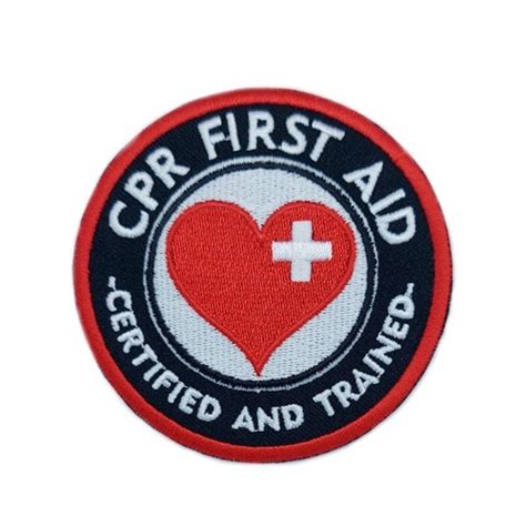 First Aid Cpr Aed Trained Patch Diy Embroidered Iron Or Sew On Etsy