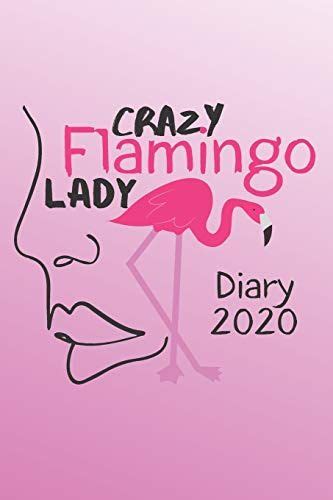 Diary 2020 Crazy Flamingo Lady Monthly Week To View Planner Female Face Silhouette
