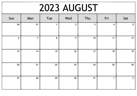 Printable August 2023 Calendar With Holidays